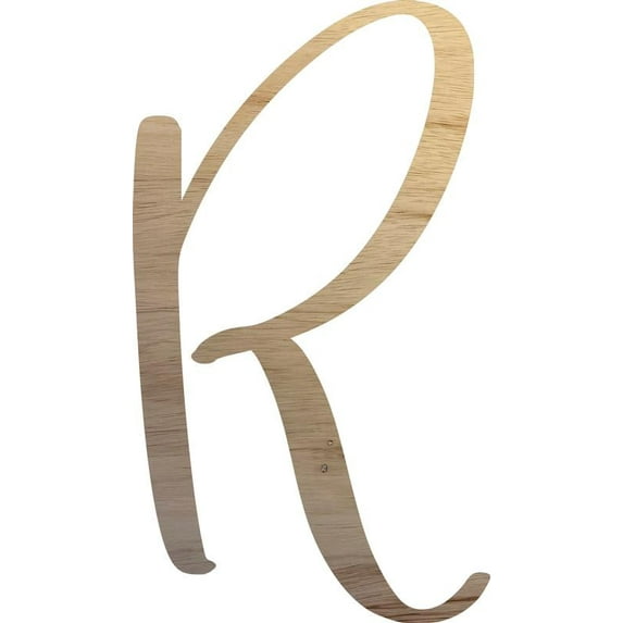 Unpainted Wood Letter R Craft, Paintable 10'' Tall Wood Alphabet Letter, DIY Nicholia Script Font