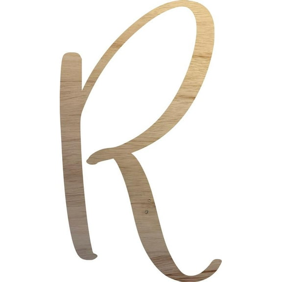 Unpainted Wood Letter R Craft, Paintable 6'' Tall Wood Alphabet Letter, DIY Nicholia Script Font