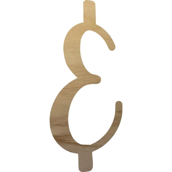 Unpainted Wood Letter (&), Unfinished 6'' tall Small Craft Letter, Paintable