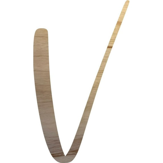 Unpainted Wood Letter V Craft, Paintable 12'' Tall Wood Alphabet Letter, DIY Nicholia Script Font