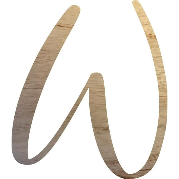 Unpainted Wood Letter W Craft, Paintable 8'' Tall Wood Alphabet Letter, DIY Nicholia Script Font