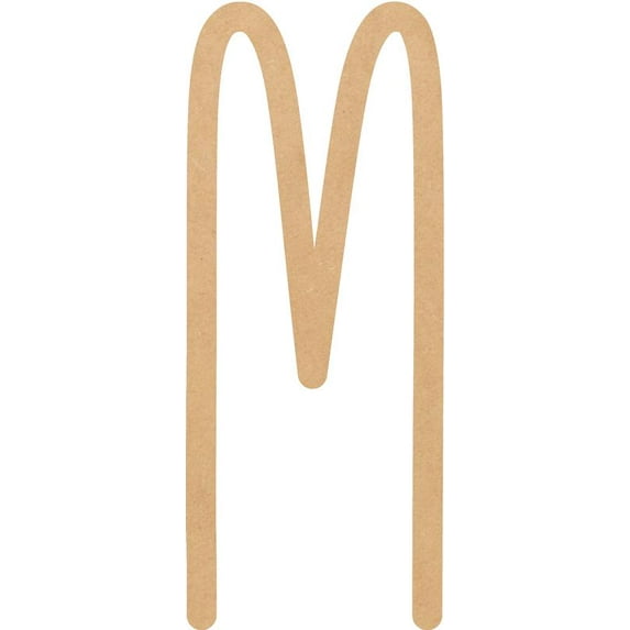 Unpainted Wooden 10'' Cream Peach Letter M, Paintable Alphabet A-Z