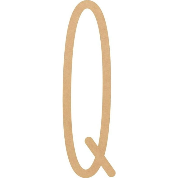 Unpainted Wooden 14'' Cream Peach Letter Q, Paintable Alphabet A-Z