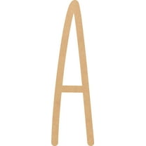 Unpainted Wooden 16'' Cream Peach Letter A, Paintable Alphabet A-Z