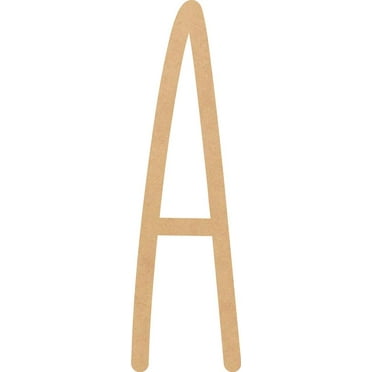 Unpainted Wooden 4'' Cream Peach Letter A, Paintable Alphabet A-Z