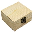 thumbnail image 1 of Unfinished Mini Wood Craft Box with Hinged Lid and Magnetic Closure, 3.74 Inch - Perfect for Arts, Crafts, and Personalized Gifts, 1 of 6