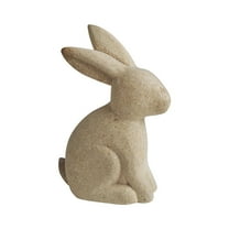 Unpainted Wooden Easter Bunny Figurine: Rustic Decorative Ornament for Home and Classroom, Kid Friendly DIY Craft Project
