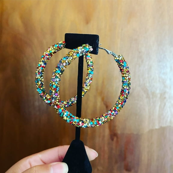 Unparalleled Fashions Hoop Multicolor Earrings, 1 Count