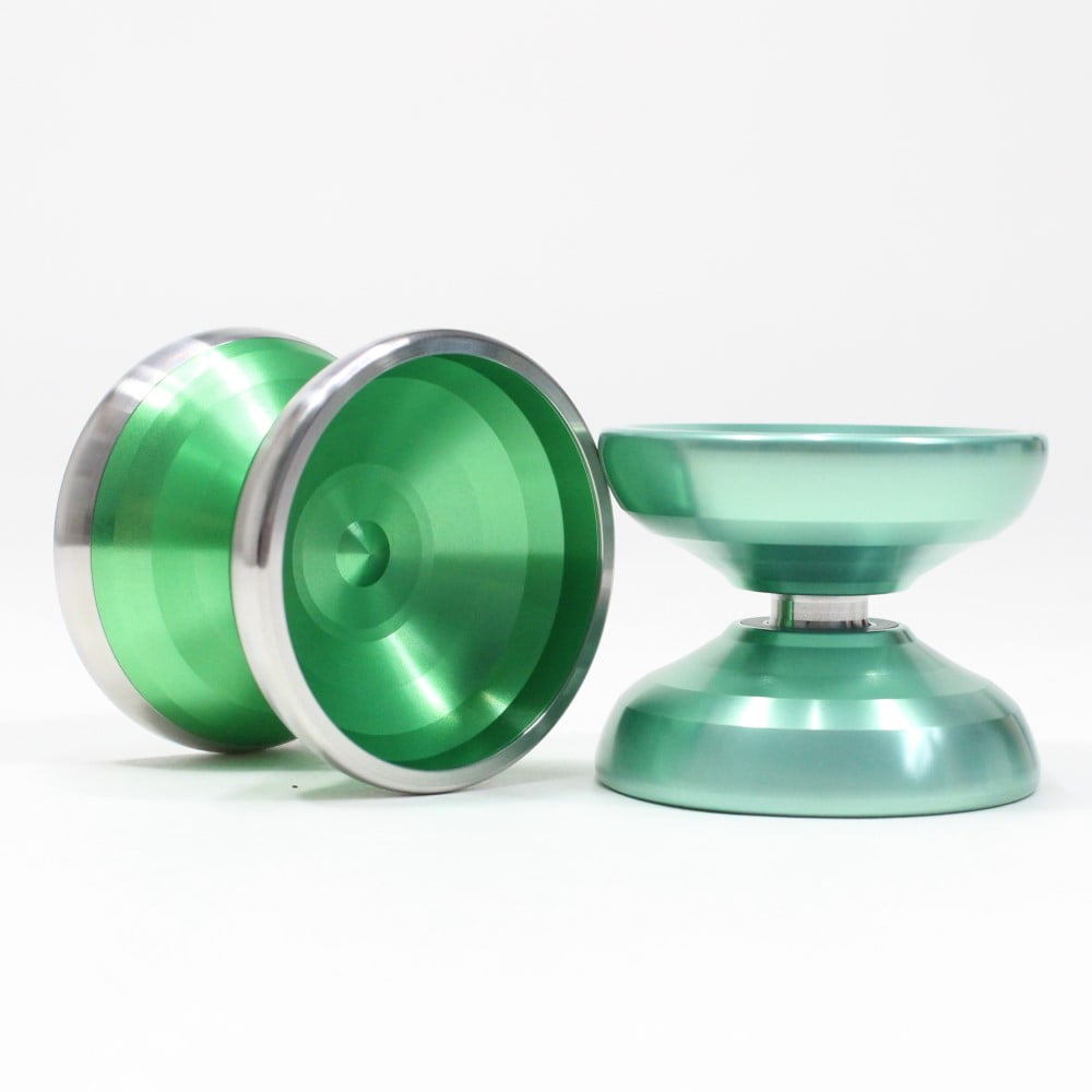 Unparalleled Ion and Anion Yo-Yo - Monometal and Bimetal YoYo Set (Ion Green (Polish) Anion Green (Polish))