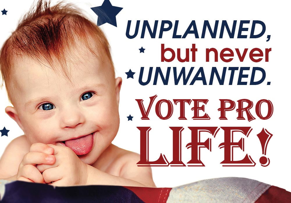 Unplanned, But Never Unwanted, Business Card Pro-Life Magnet (Pack of 50)