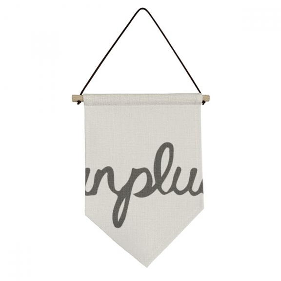 Unplug Funny Design Pattern Quote Canvas Flag Hanging Wall Art Decor Banner