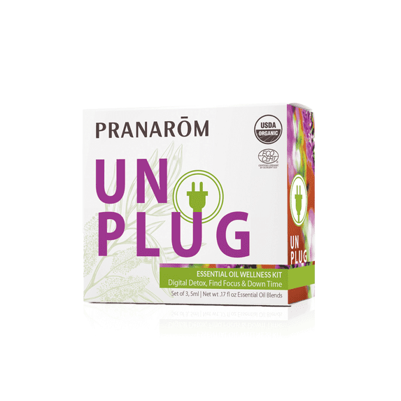 Pranarom - Unplug Wellness Essential Oil Kit (3-Pack of 5ml) - Digital Detox, Down Time, and Find & Focus Essential Oils - 100% Pure Essential Oil | USDA and ECOCERT Certified Organic