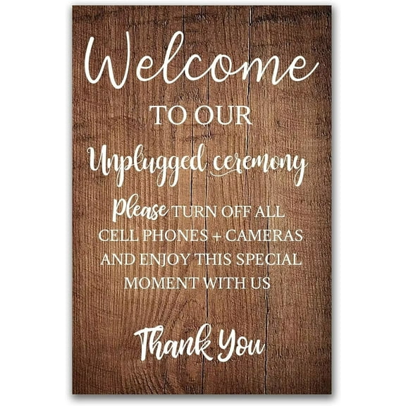 Unplugged Ceremony Sign Wedding Ceremony Signage Rustic Wedding Ceremony Unplugged Wedding Sign Wedding Ceremony Decor Wood Sign 12x18