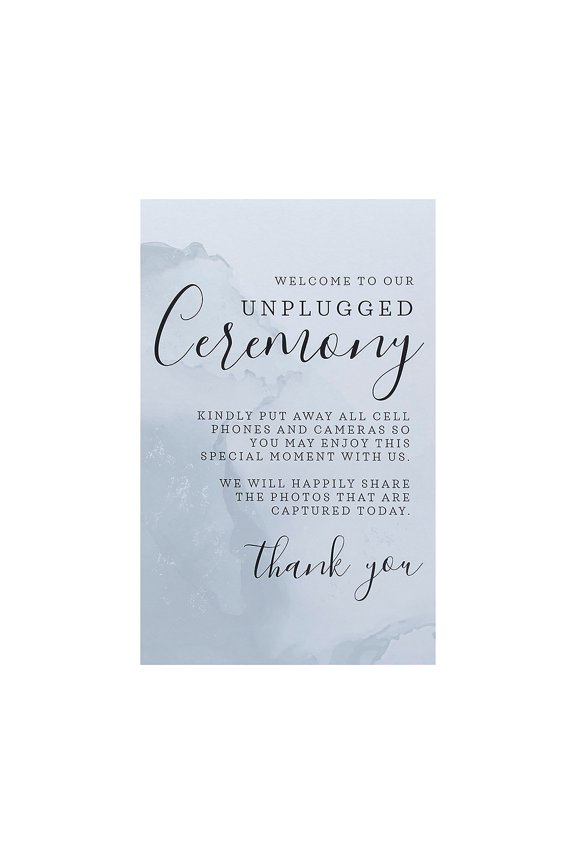 Unplugged Ceremony Sign with Easel