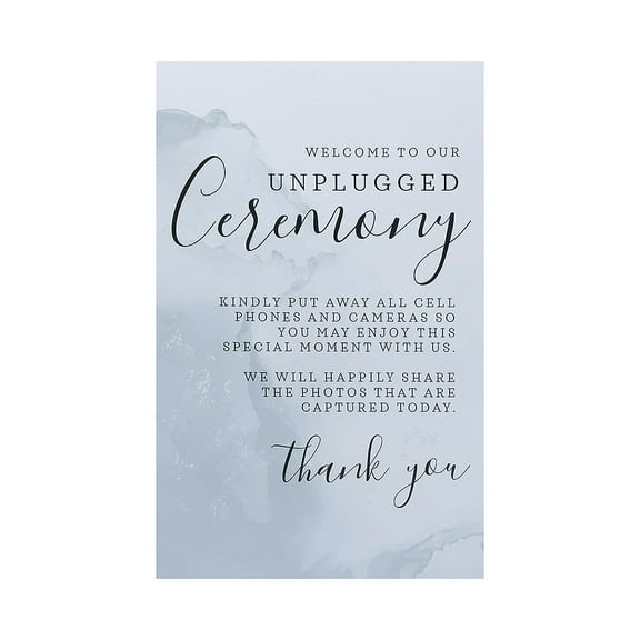 Unplugged Ceremony Sign with Easel