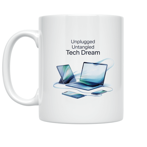 Unplugged Untangled Tech Dream - Tech Enthusiast - 11 oz Ceramic Coffee Mug