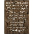 thumbnail image 1 of Unplugged Wedding Ceremony Sign Aluminum Metal Poster Pick a Seat Not a Side Welcome Sign for Wedding Reception Rustic Decor 8x12 Inch, 1 of 6