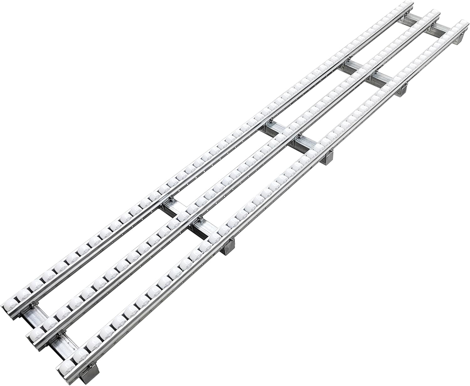Unpowered Portable Conveyor Ramp 3-Row ABS Rollers 11.8