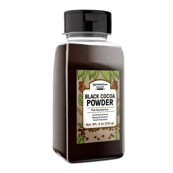 Unpretentious Black Cocoa Powder, Dutch Processed, Cookies & Cakes, Rich & Decadent 8 Ounce