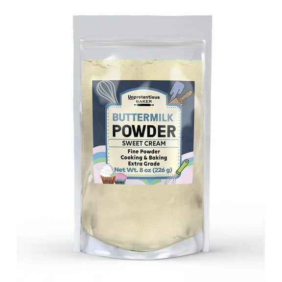 Unpretentious Buttermilk Powder, Made from Sweet Cream, Fine Powder, Cooking & Baking 8 Ounce