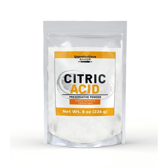 Unpretentious Citric Acid, 8 oz, Non-GMO, No Additives, Cleaning & Baking