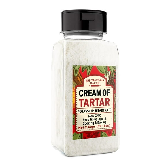 Unpretentious Cream of Tartar, 2 Cups, Non-GMO, Gluten Free, Vegan, Slotted Cap Spice Shaker
