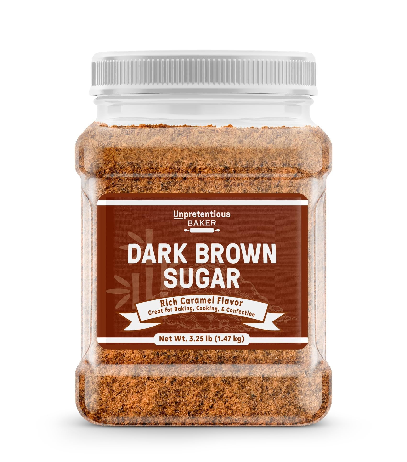 Unpretentious Dark Brown Sugar, Great for Baking, Rich Caramel Flavor, Sweetener 3.25 Pound