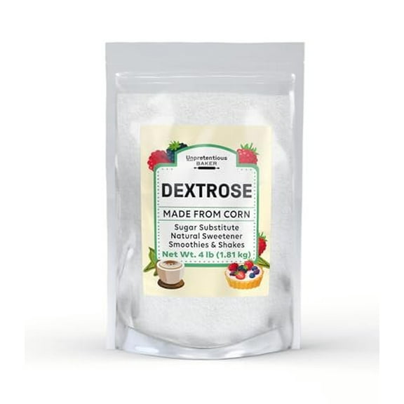 Unpretentious Dextrose, Sugar Substitute, Natural Sweetener, Made From Corn 4 Pound