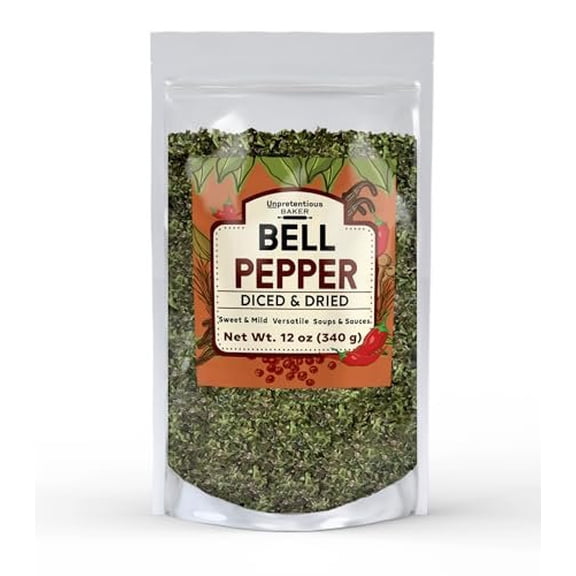 Unpretentious Diced Bell Pepper, 12 oz, Sweet & Mild Flavor, Versatile Ingredient, Soups & Sauces