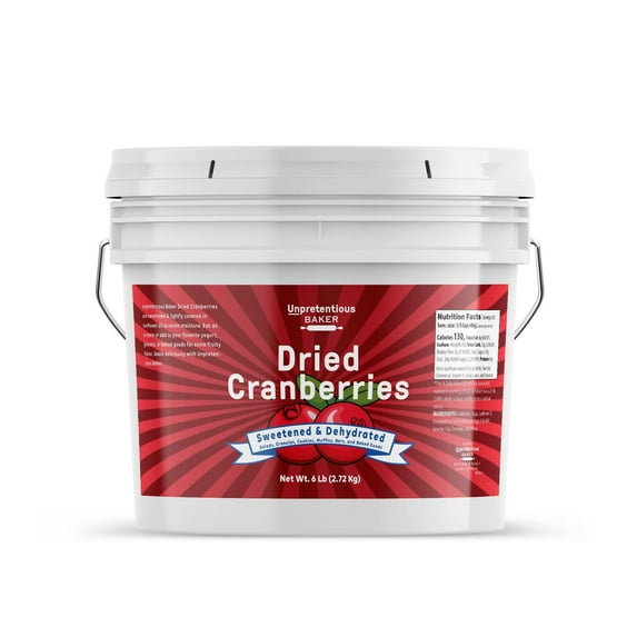 Unpretentious Dried Cranberries, 1 Gallon, Salads, Granolas, Yogurts, Cookies & Food Storage