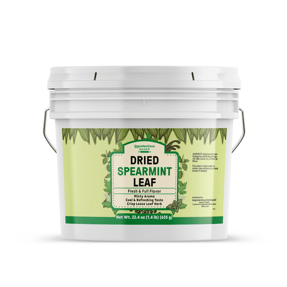 Unpretentious Dried Spearmint Leaves 1 Gallon Fresh Taste, Crisp Loose Leaf Herb, Pesto, Lemonade, Desserts