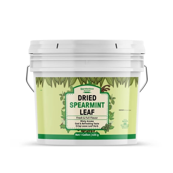 Unpretentious Dried Spearmint Leaves 1 Gallon Fresh Taste, Crisp Loose Leaf Herb, Pesto, Lemonade, Desserts