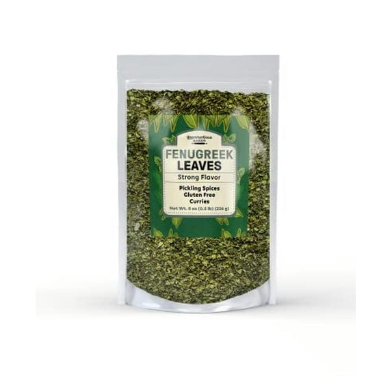 Unpretentious Fenugreek Leaves, 8 oz, Pickling Spices, Curries, Teas, Strong Flavor