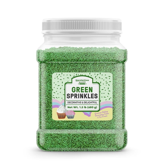 Unpretentious Green Sprinkles, Bright & Colorful, Decorative & Fun Topping for Baking 1.5 Pound