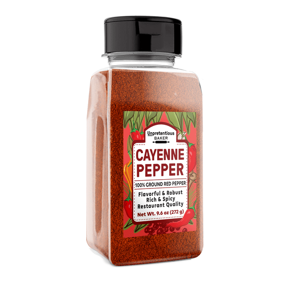 Unpretentious Ground Cayenne Pepper, 2 Cup Shaker, Pure & Natural, Fresh, Gluten-Free 9.6 Ounce