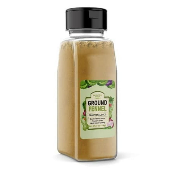 Unpretentious Ground Fennel, 8 oz Shaker Jar, Cooking, Baking, Licorice Flavor