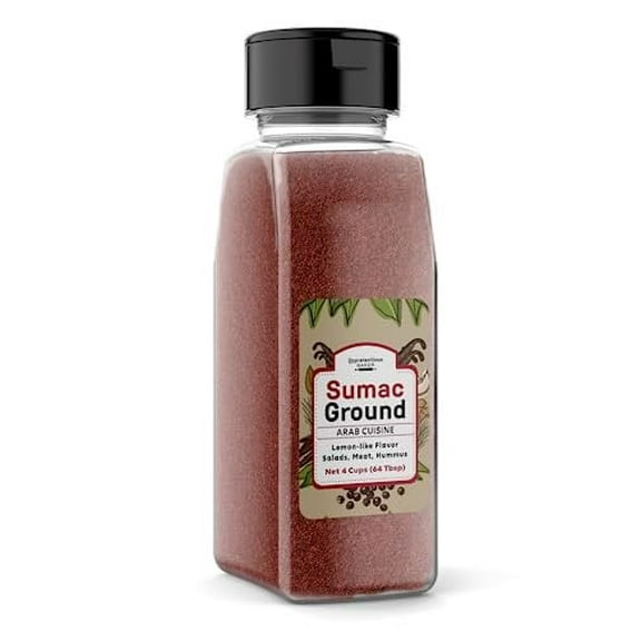 Unpretentious Ground Sumac, 4 Cups, Tangy Flavor, Middle Eastern & Arab Cuisine