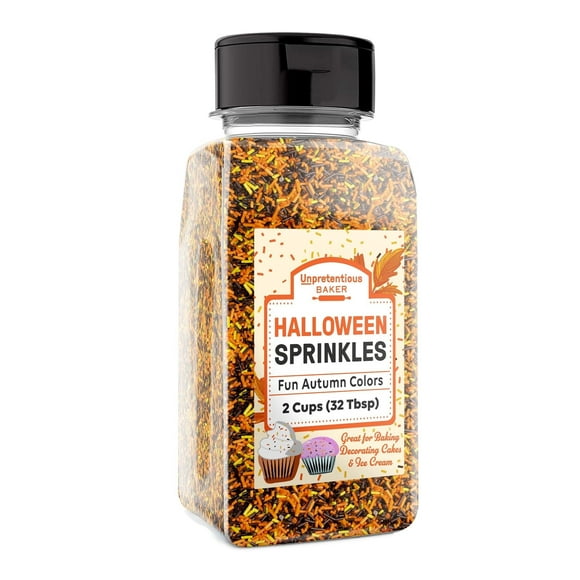 Unpretentious Halloween Sprinkles 2 Cups Autumn Mix Jimmies, Gluten Free, Orange, Yellow, & Brown Halloween Sprinkles