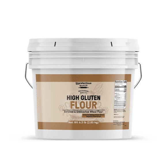 Unpretentious High Gluten Flour, 1 Gallon Bucket, Artisan Bread, Bagels, Pizza