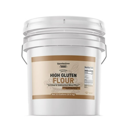 Unpretentious High Gluten Flour, 3.5 Gallons, Artisan Bread, Bagels, Pizza