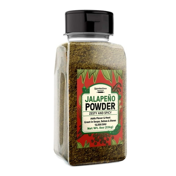 Unpretentious Jalapeno Powder, Hot & Spicy, Flavorful Seasoning, Great in Soups & Salsas 8 Ounce