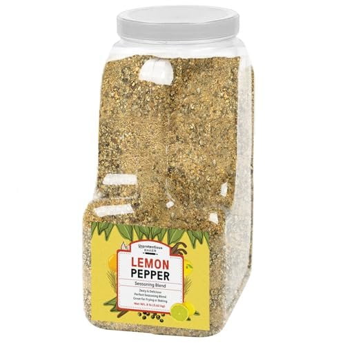 Unpretentious Lemon Pepper Seasoning 8lb, Great Zesty Flavor, Perfect for Baking or Frying, Delicious Seasoning Blend