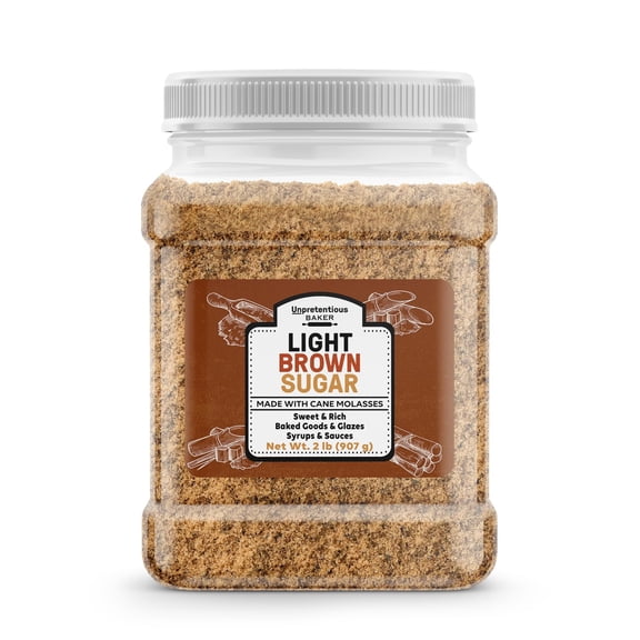 Unpretentious Light Brown Sugar, 2 lb, Made With Cane Molasses, Perfect For Desserts, Meat & Fruit