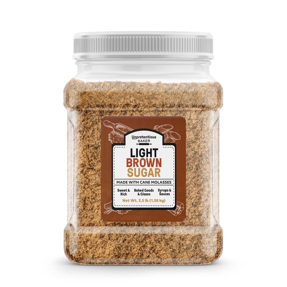 Unpretentious Light Brown Sugar, 3.5 Pound, Made With Cane Molasses, Perfect For Desserts, Meat & Fruit Plastic Jar