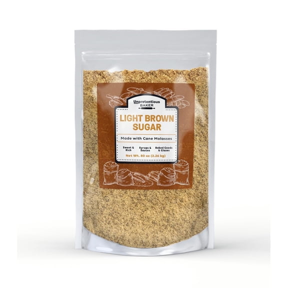 Unpretentious Light Brown Sugar, 5 lb, Made With Cane Molasses, Perfect For Desserts, Meat & Fruit Bag