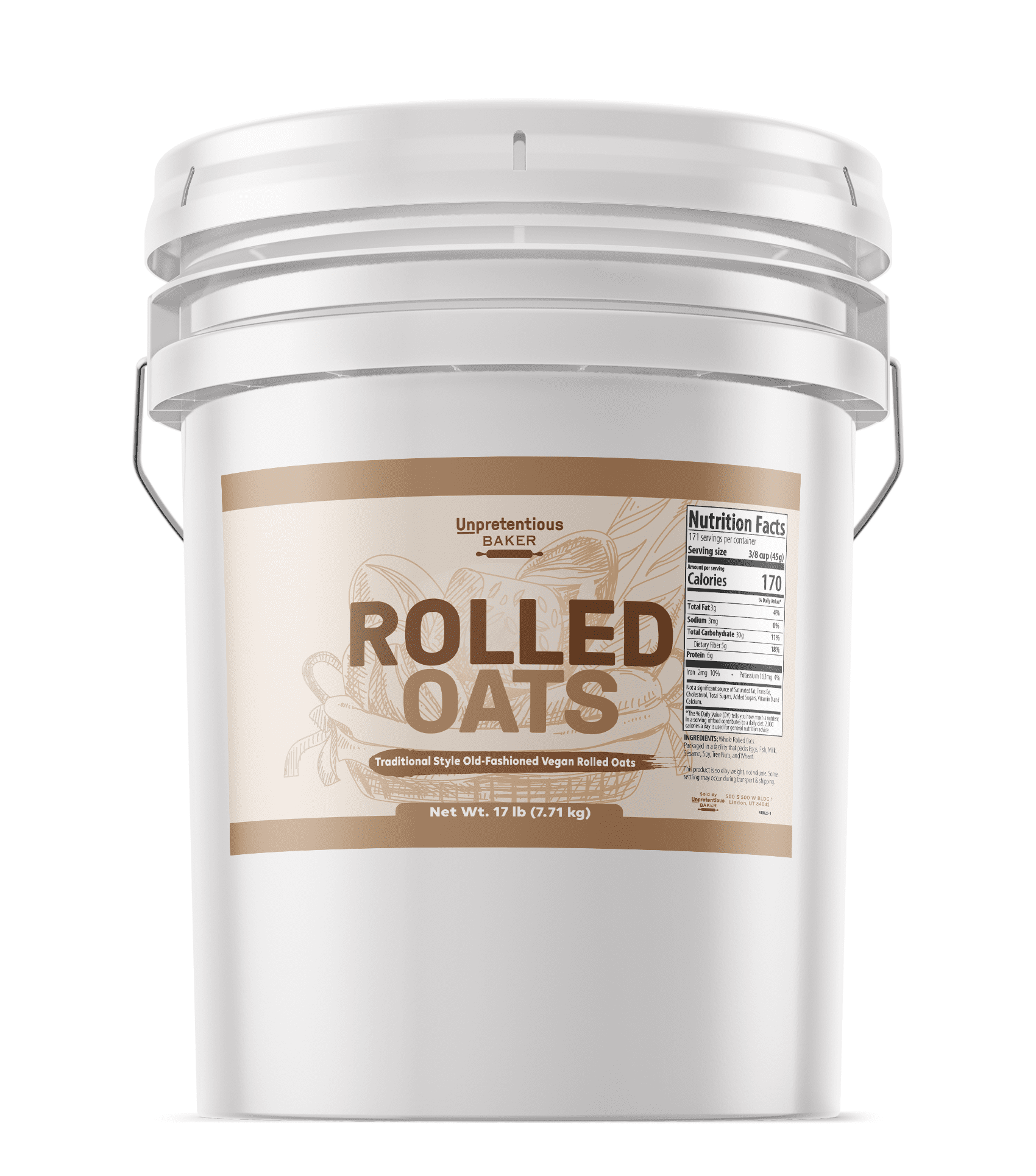 Unpretentious, Old Fashioned Oats Rolled, 17 Lb - Walmart.com