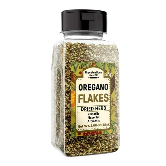 Unpretentious Oregano Leaf Flakes, Rich Flavor, Versatile Ingredient, Convenient Shaker Bottle 2.08 Ounce