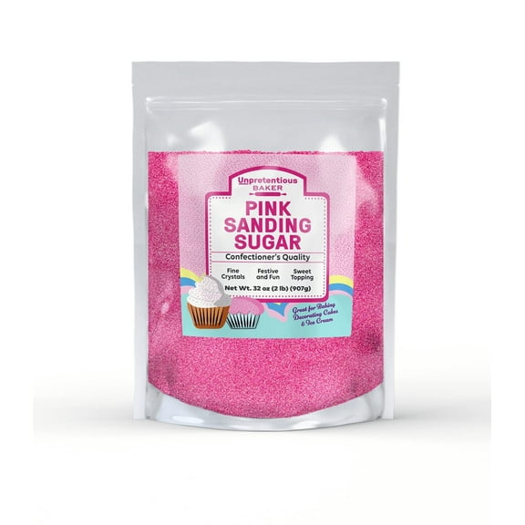Unpretentious Pink Sanding Sugar, Colorful Sugar Crystals for Festive Holiday Baking 32 Ounces
