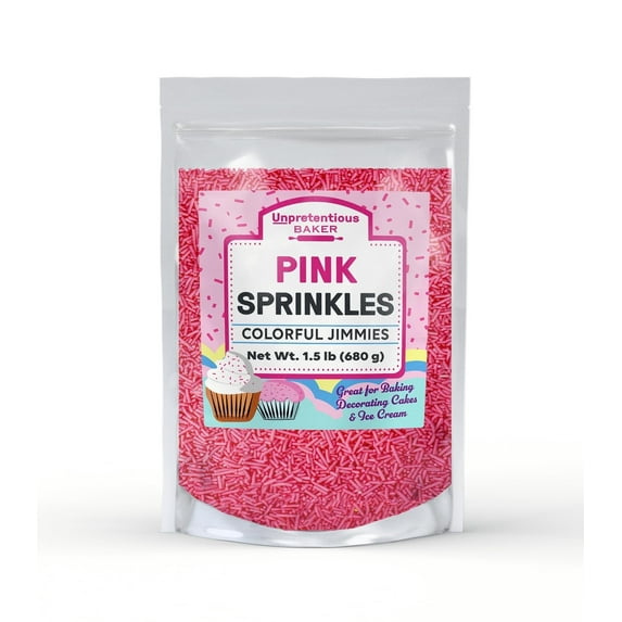 Unpretentious Pink Sprinkles, 1.5 lb, Bright & Colorful, Decorative & Fun Topping for Baking