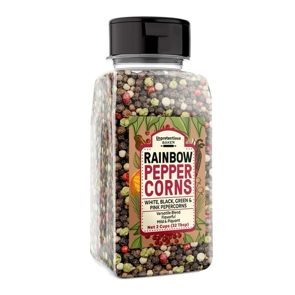 Unpretentious Rainbow Peppercorn Blend, 2 Cups, Whole Multi-Colored Peppercorns, Spice & Seasoning, Strong Flavor